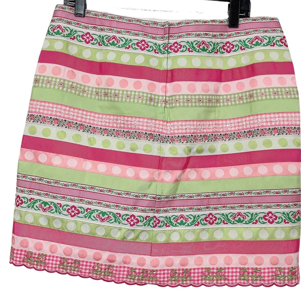 Lilly Pulitzer Multicolored High Waisted Ribbon Skirt Multi Print Lined Size 14 - Picture 2 of 9